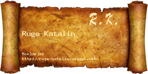 Ruge Katalin névjegykártya